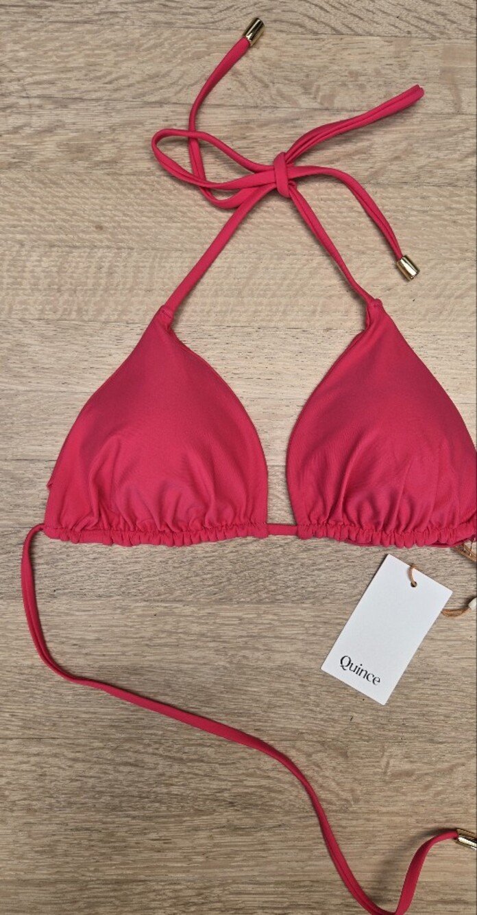 NWT Quince Italian Triangle Bikini Top - Berry M
